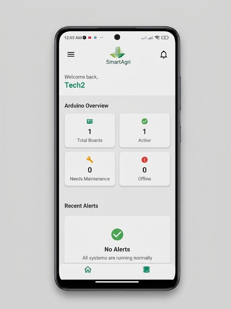 SmartAgri app promotional banner showing IoT farming features and mobile screens